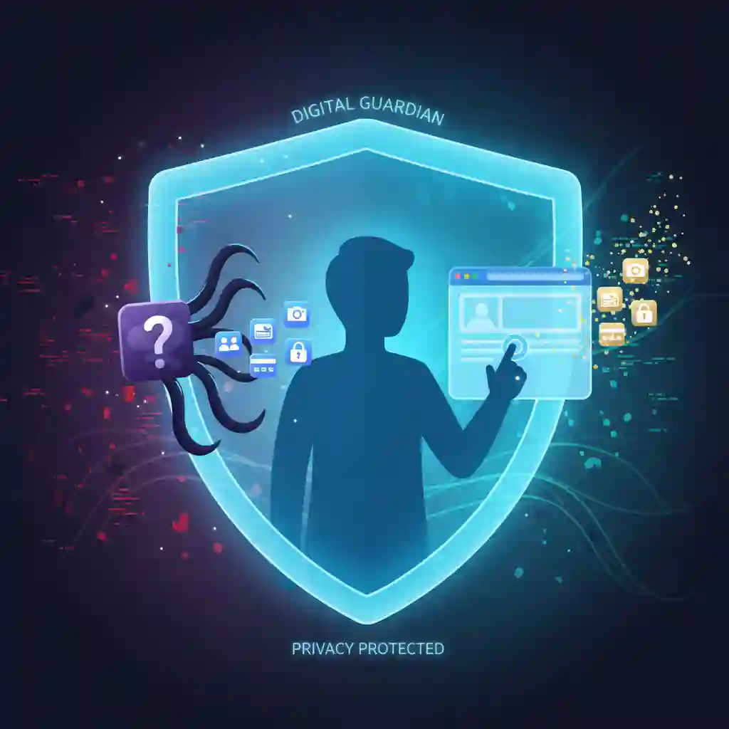 Privacy infographic describing safer ways for how to translate from an image online, avoiding risky app permissions and minimizing data retention by translating photos within a secure, temporary browser session.