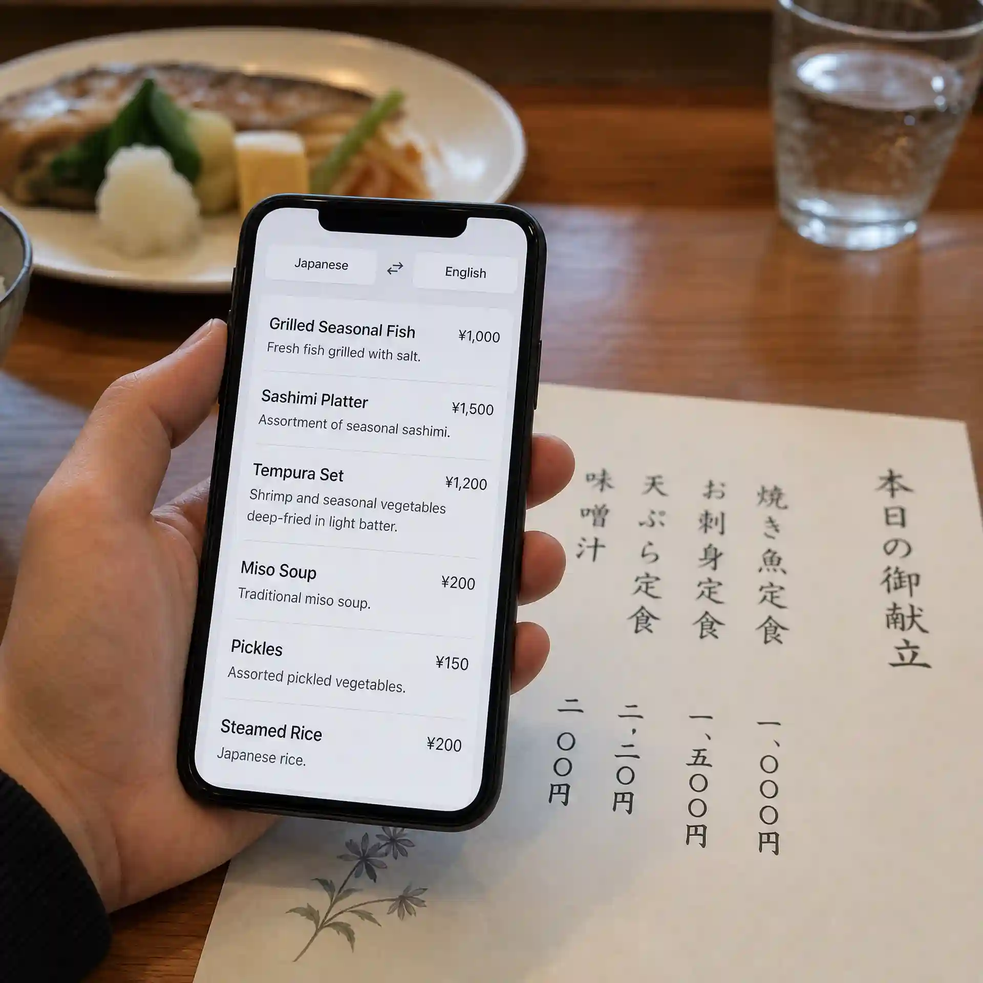 camera-translator menu preview translating dishes ingredients and ordering notes in restaurants