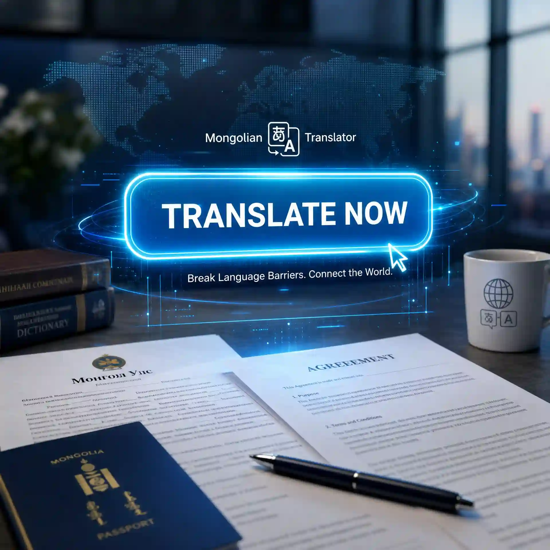 Google translate mongolian to english call to action image for instant translation