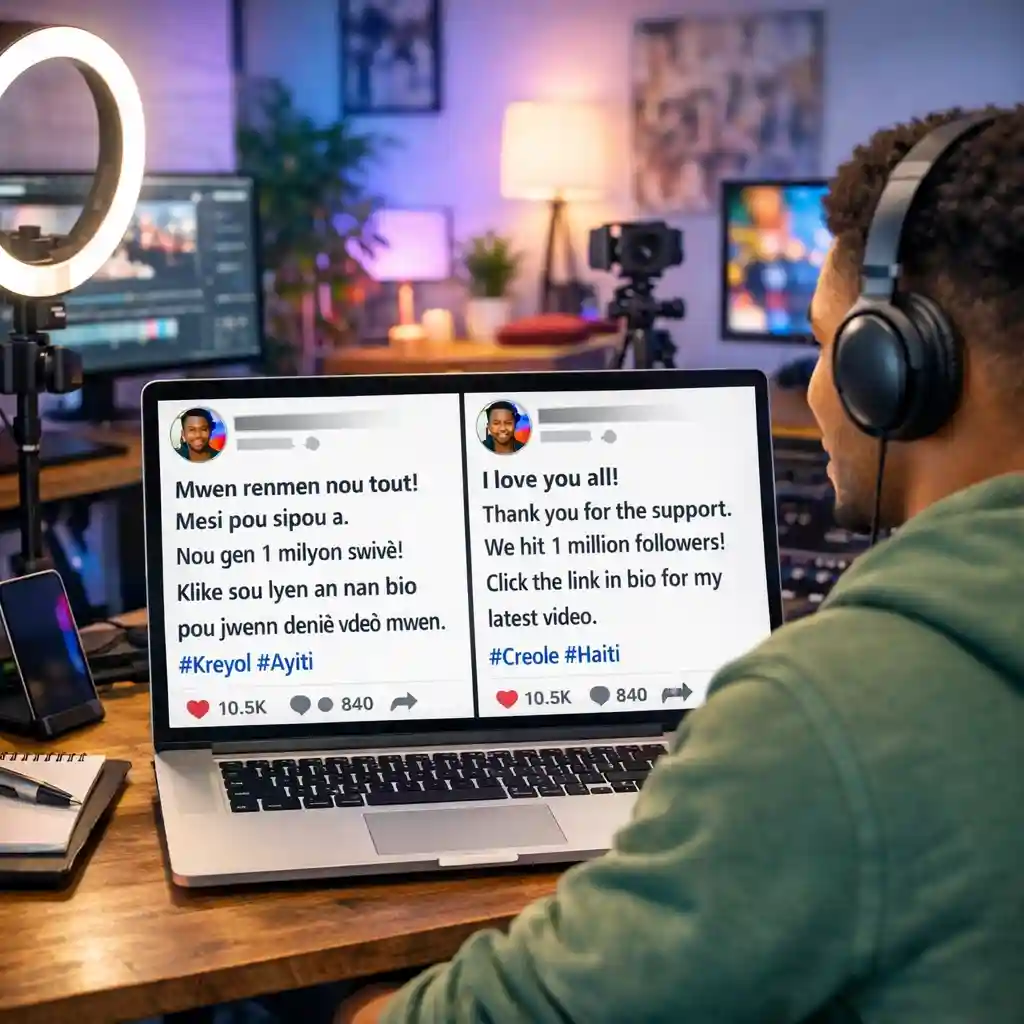 Digital nomads efficiently use our haitian creole translator app to engage with global audiences online. It allows content creators to reply to diverse comments and interact smoothly across multiple social media platforms.