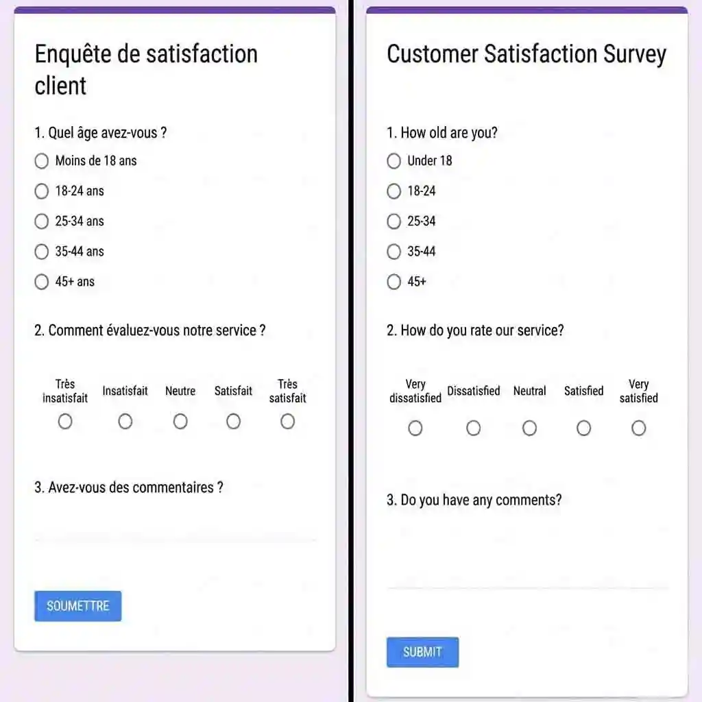 Users taking screenshots of online surveys to see how to translate images of foreign forms, ensuring accurate data entry and understanding.