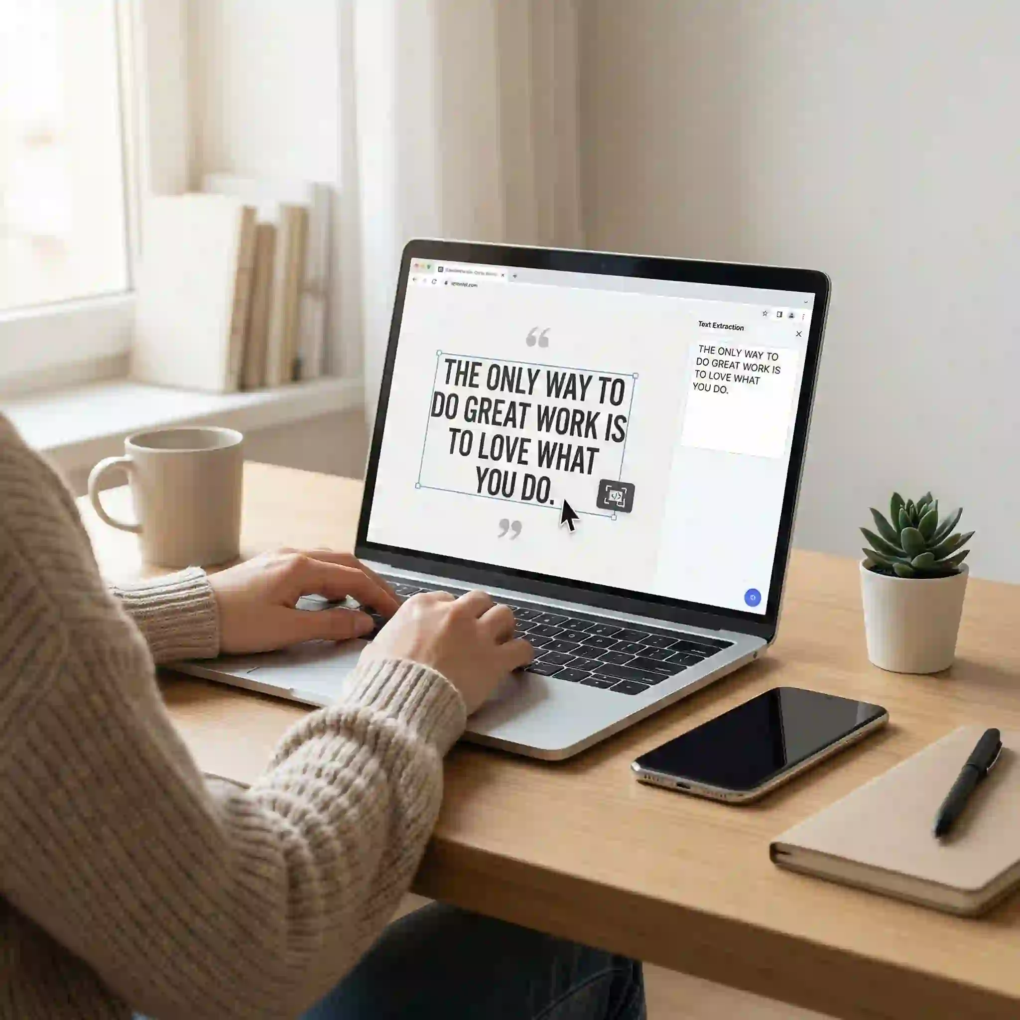 image-to-text-ai turns screenshots into selectable text for easy quoting, sharing, and content creation.