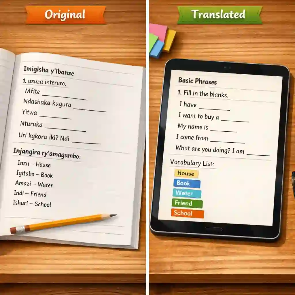 Accelerate your academic journey with our accurate kinyarwanda to english translator, perfect for language learning, translating study materials, and preserving the full context of intricate educational resources.