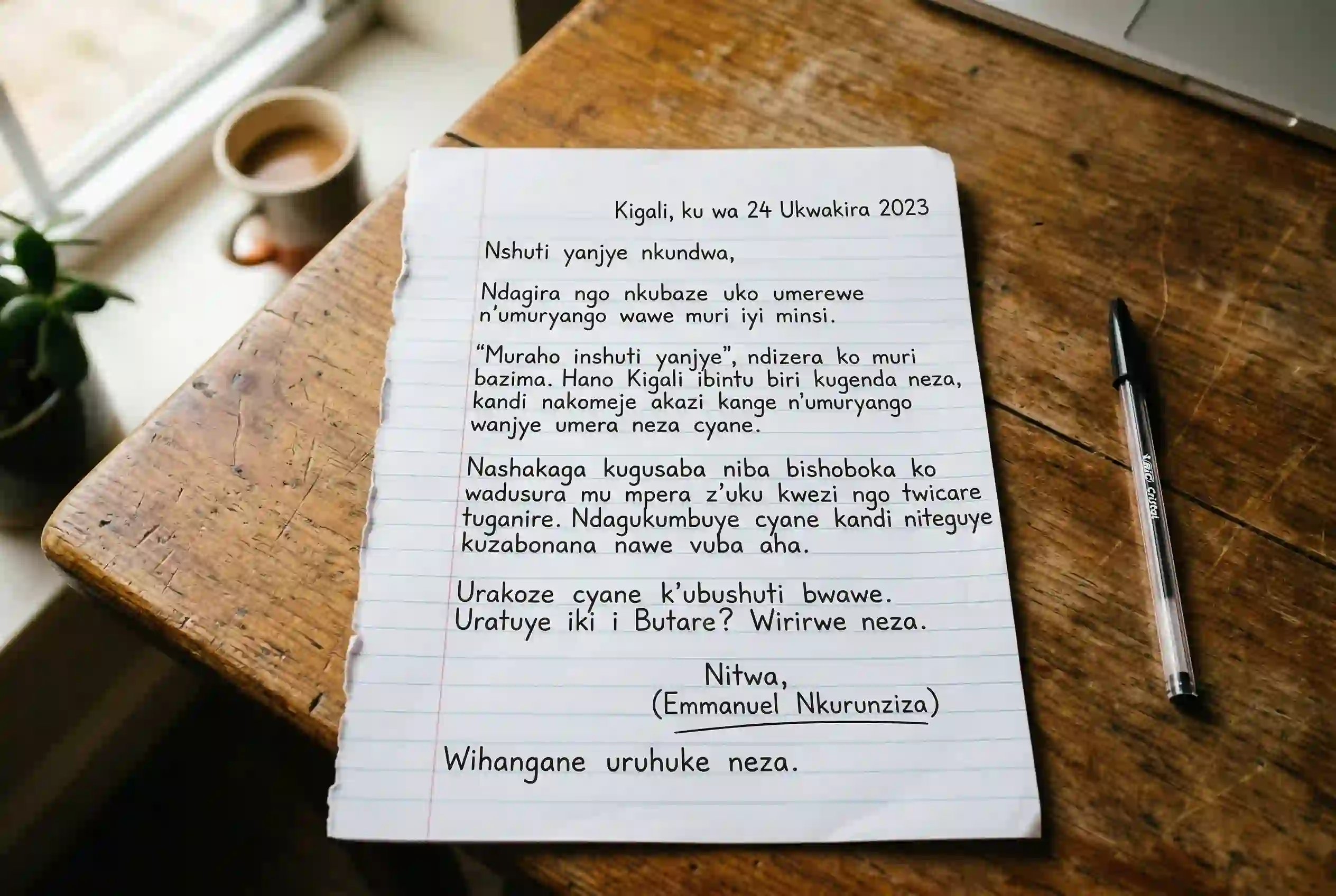Before and after Kinyarwanda to English image translation with our AI image translator.