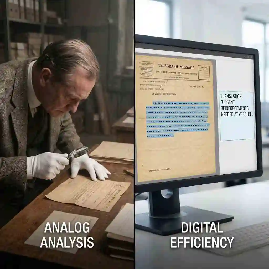 Researchers and historians use this powerful morse code translator image technology to digitize and decode ancient telegraph messages and military correspondence found in historical archives.