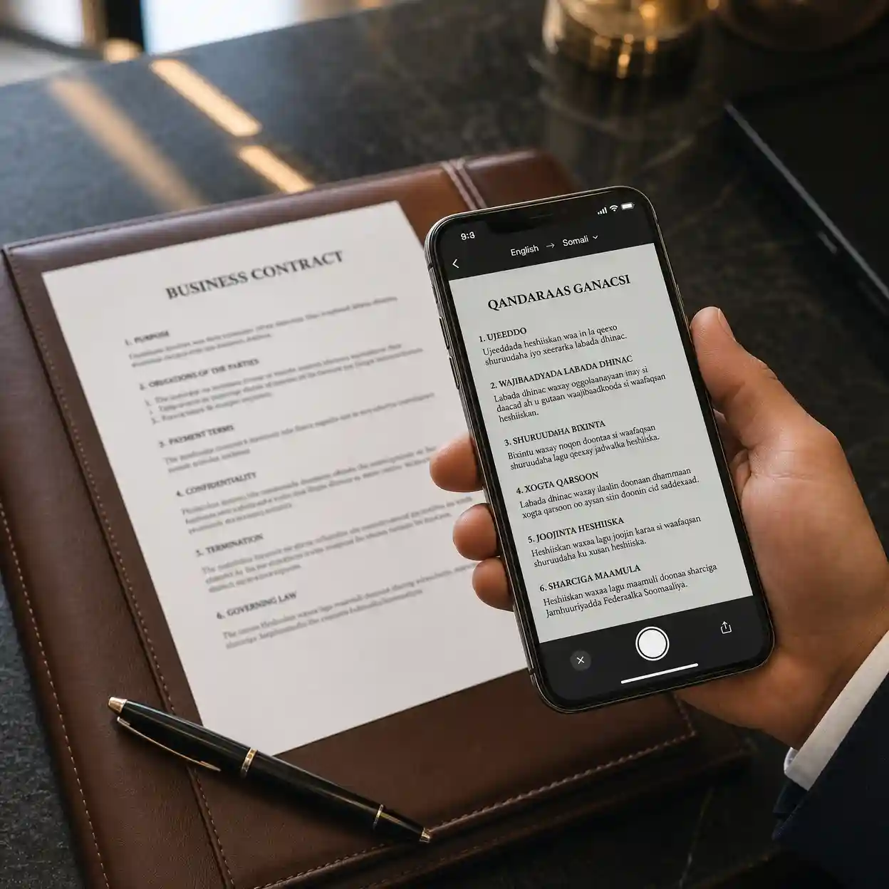 translate english to somali image business preview for contracts invoices reports and professional documents