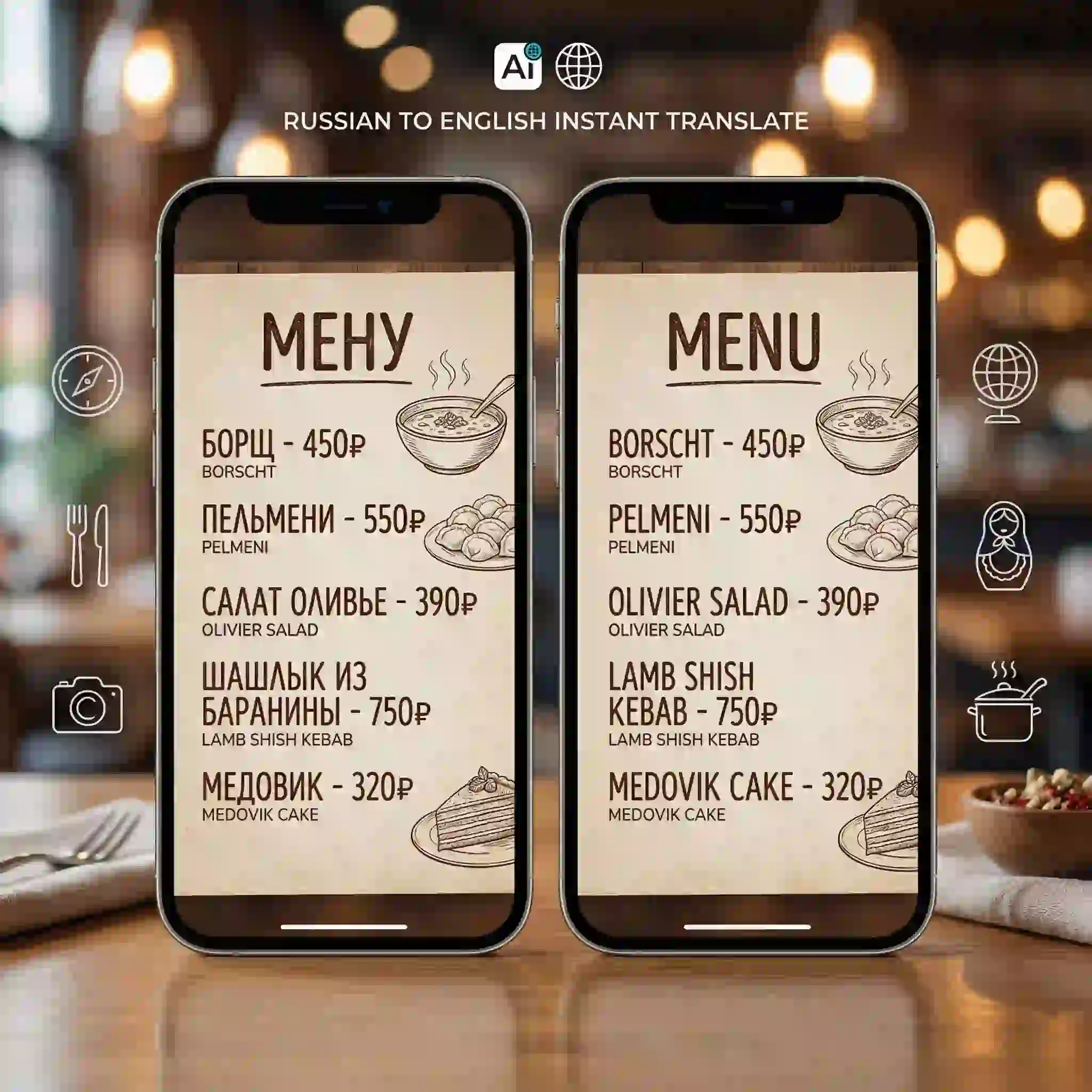 International travelers can effortlessly translate russian image to english accurately to read local restaurant menus and tricky street signs, ensuring they never get lost while exploring new exciting foreign destinations.
