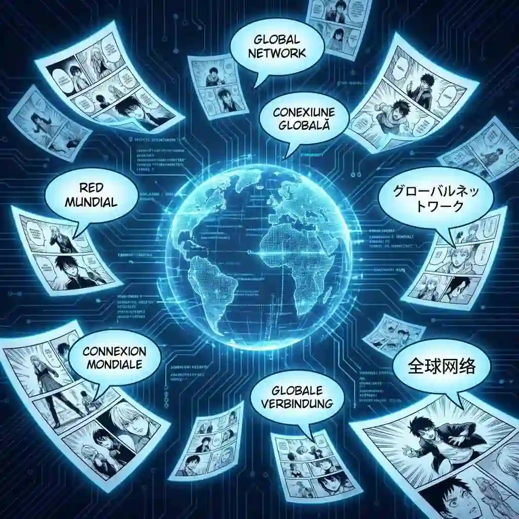 Example showing the capability to translate webtoon to english and multiple other languages, supporting global distribution for manga and manhwa projects.
