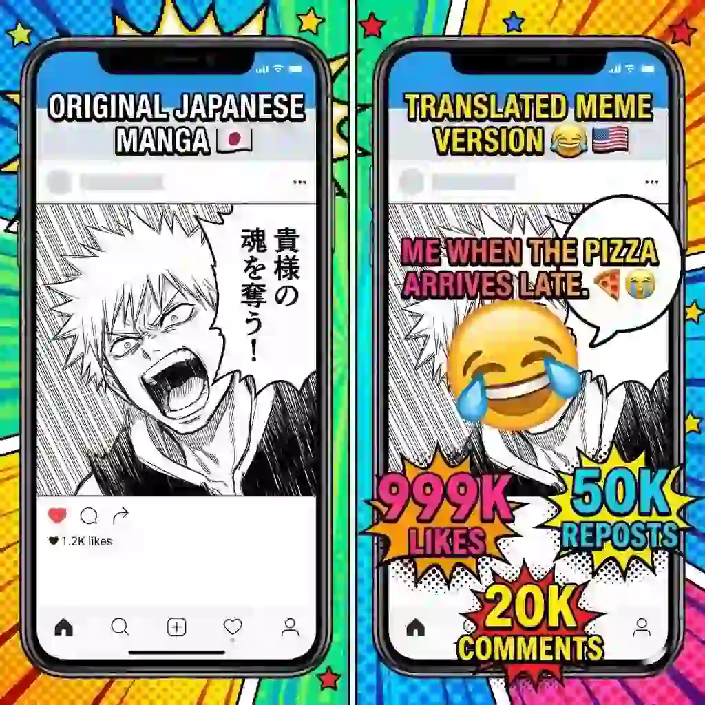 Sharing viral content on social media by using the tool to translate webtoon to english, creating engaging memes and posts from manga panels.